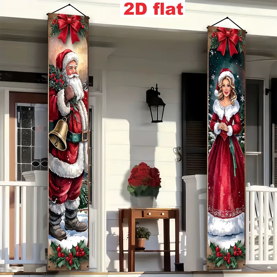 VIKAMA Weihnachten Willkommen Türbanner als Wandbehang für Indoor und Outdoor aus Polyester, Rechteckig, Breite: 180 cm, Höhe: 30 cm - Bild 6