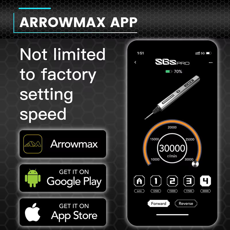 ARROWMAX Elektrischer kabelloser Gravurstift mit 42 Bits für Metall, Holz und Kunststoff in Grau-Schwarz - Bild 3