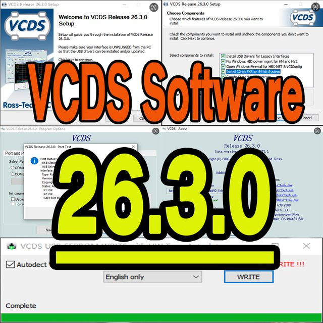 VAG VCDS Software Update 26.3.0 für Windows 10 zur Diagnose mit OBD2 USB-Schnittstelle für VW Audi Skoda Seat - Bild 1