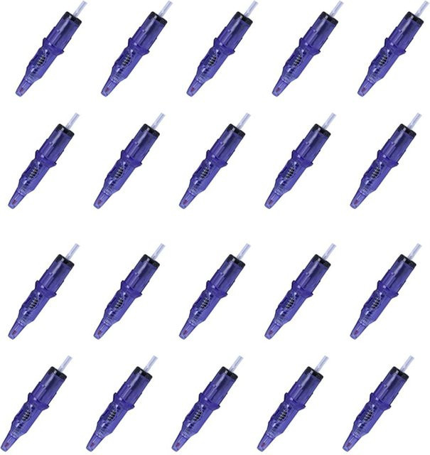 TOMTOP JMS Tattoo-Kugelschreiber-Patrone mit integriertem Kugelschreiber in Violett und Transparent - Bild 1