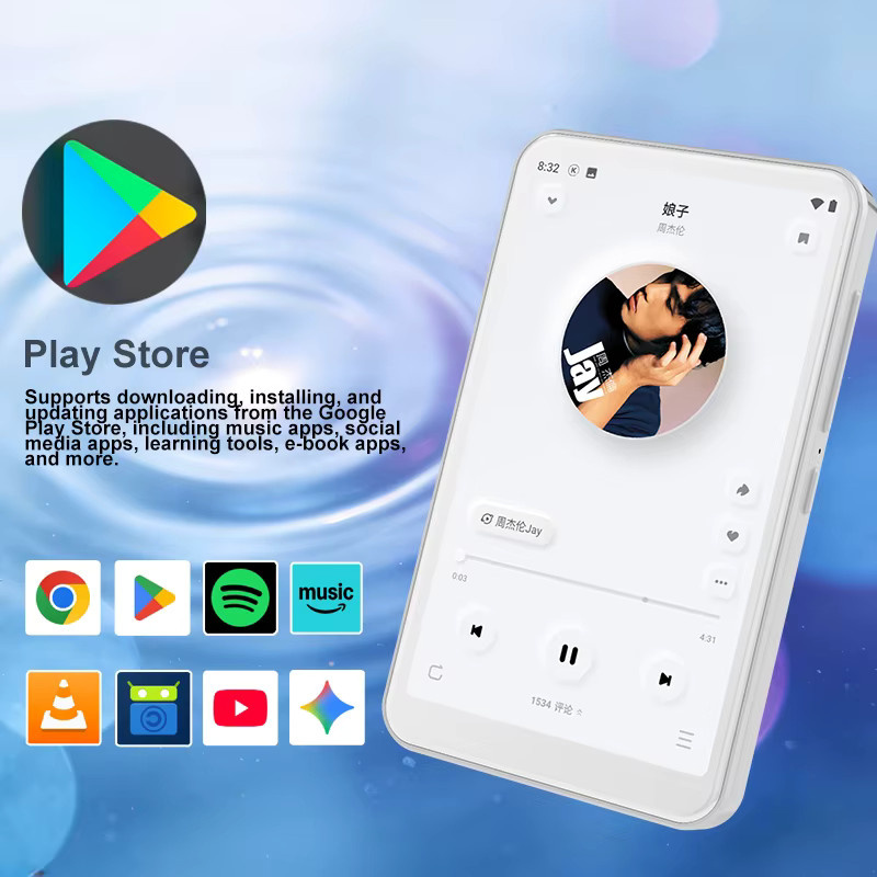 Famue BF12 WLAN MP3-Player mit Android 10, 4,0 Zoll Display, Weiß - Bild 5