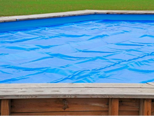 GRE Abdeckplane rund aus Kunststoff in Blau, Durchmesser: 337 cm - Bild 1