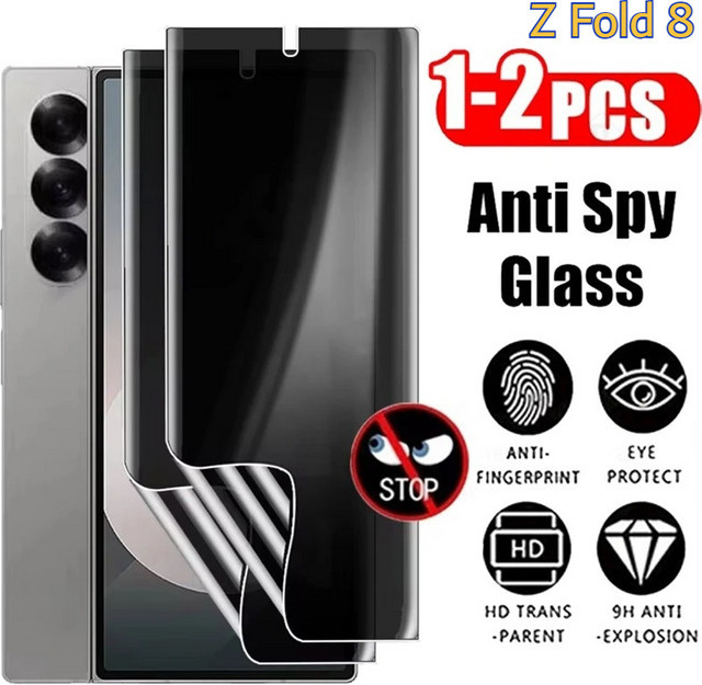 Sichtschutz Hydrogel Folie für Samsung Galaxy Z Fold (Modelle 3 bis 8 Ultra) Anti-Spy Bildschirmschutz in Transparent - Bild 1