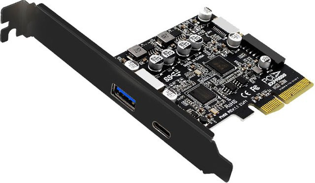 T.F.SKYWINDINTL USB 3.2 Gen 2 PCIe Erweiterungskarte mit 4 Ports (USB-A und USB-C), 10 Gbit/s, Schwarz - Bild 1