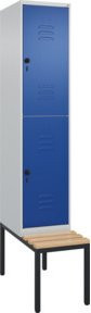 C+P Doppelstock-Spind Classic PLUS Sitzbank mit 1 Abteil und Buche-Hartholz Sitzfläche, B/T/H: 212,0 x 40,0 x 81,5 cm - Bild 1