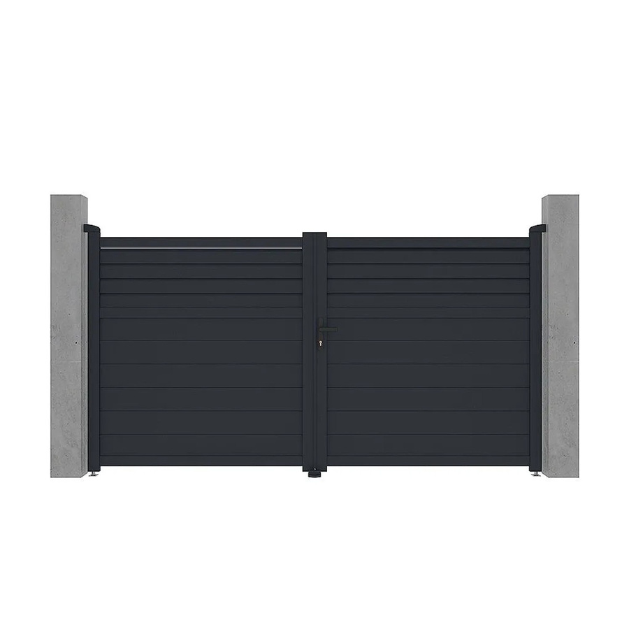 Vente-unique Flügeltor Viazo aus Aluminium in Anthrazitgrau, Breite: 300 cm - Bild 2