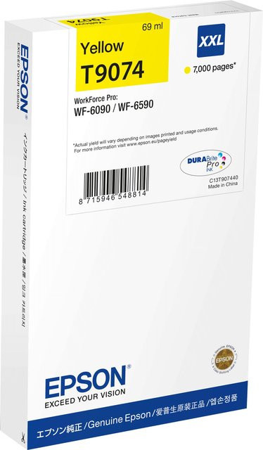Epson C13T90744N Druckerpatrone Gelb mit extra hoher Ausbeute für WorkForce WF-6090 und WF-6590 - Bild 1