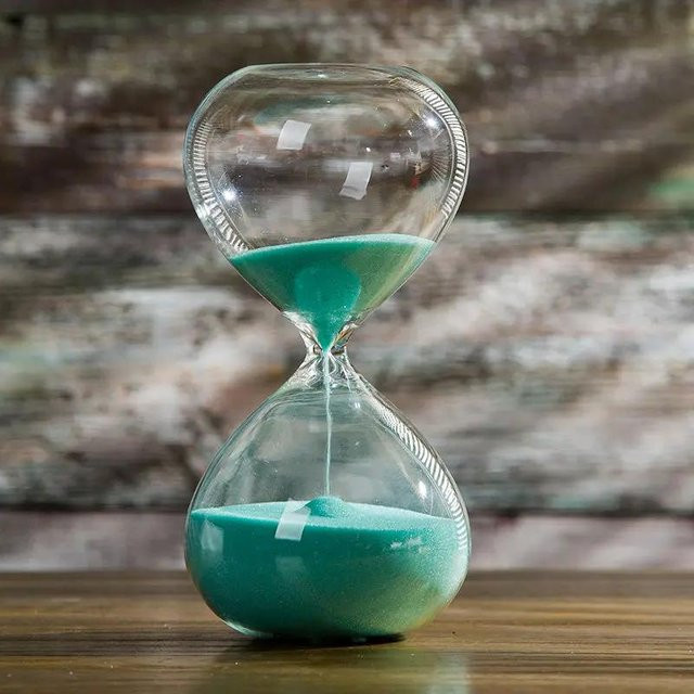 Yiran Furniture Sanduhr aus Glas in Türkis für 15 Minuten als dekoratives Zeitmanagement-Tool für Schreibtisch und Zuhause - Bild 1