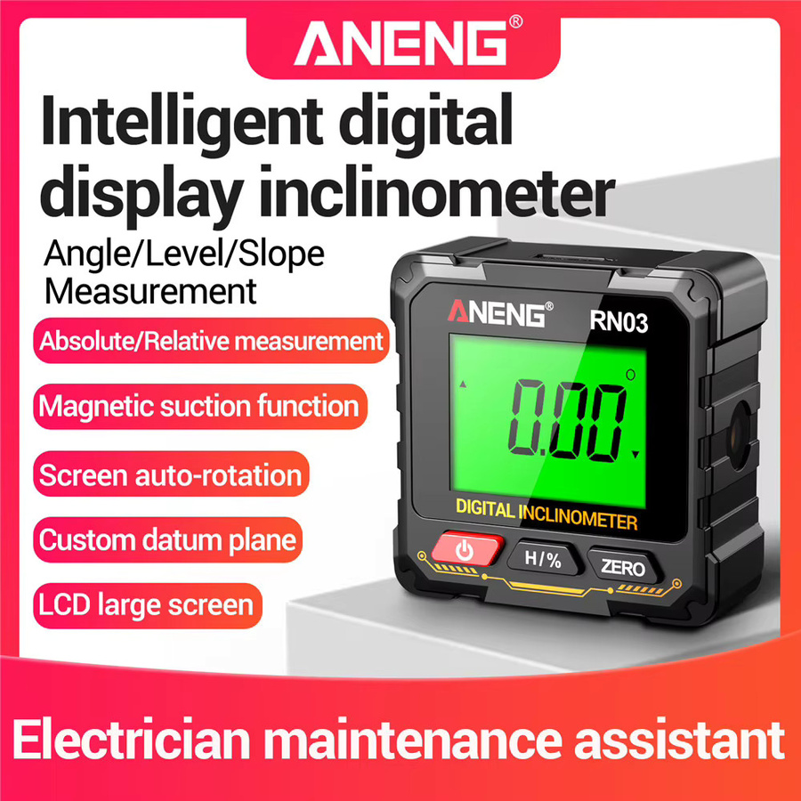 ANENG Laser-Digital-Neigungsmesser RN02/RN03 Winkelmesser mit 360 Grad Messbereich und Magnet, Schwarz - Bild 1