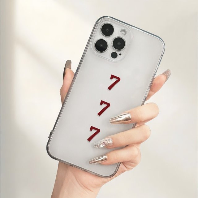 Transparente TPU-Handyhülle mit rotem Glückszahl-7-Muster für iPhone 17 16 15 14 13 12 11 Pro Max Plus Mini und XS XR X - Bild 1