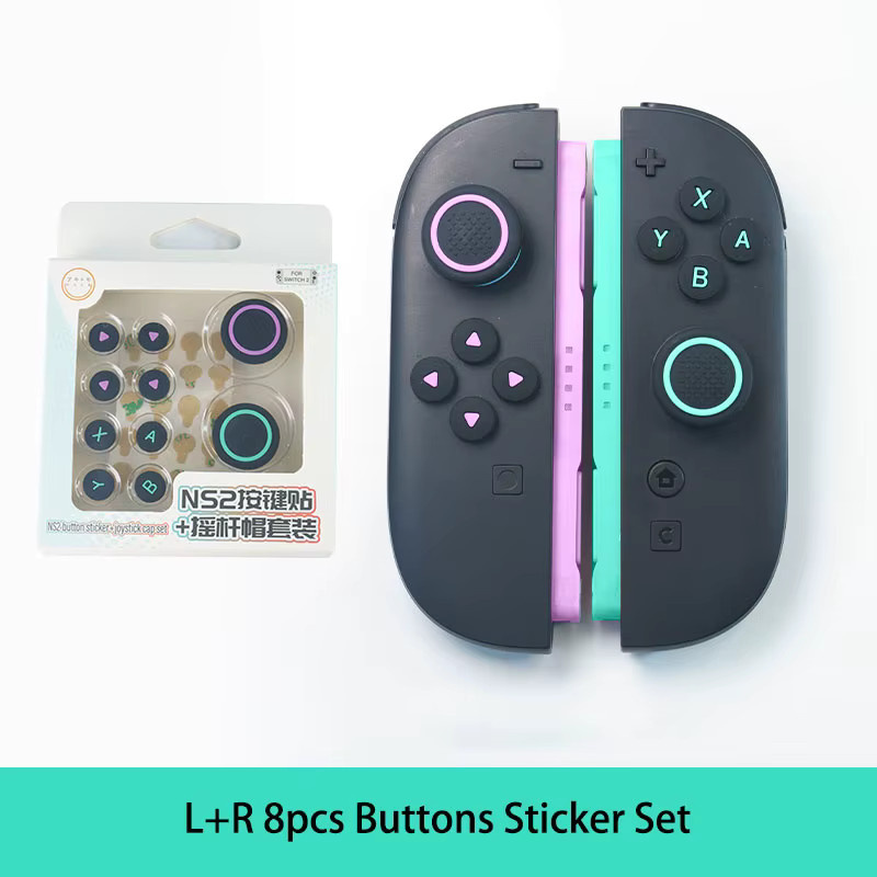 Silikon-Tastenaufkleber und Joystick-Griffkappen für Nintendo Switch 2, Set für D-Pad, ABXY-Tasten und Analogsticks, Multicolor - Bild 2