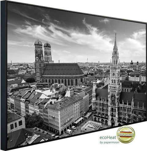 papermoon EcoHeat Paris Infrarotheizung Schwarz Weiss mit App-Steuerung und Überhitzungsschutz - Bild 1