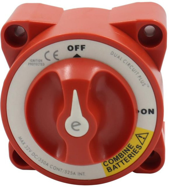 Loverapple Batterieschalter 5511E Dual-Circuit Ein/Aus 32 V DC 350 A in Rot - Bild 1