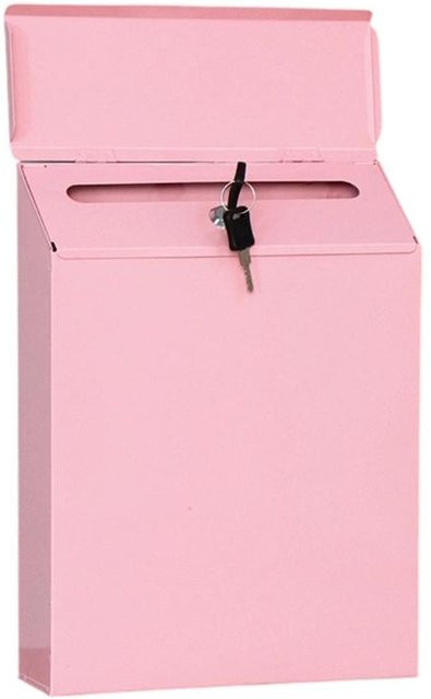 Hängender Briefkasten aus Metall von Dongyah in Rosa mit Schloss für Garten und Terrasse - Bild 1