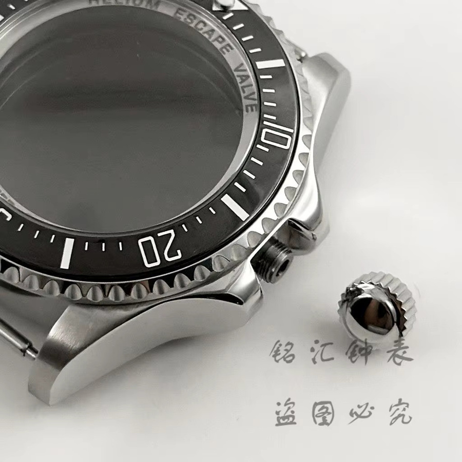 LIYAN Uhrengehäuse, Silber, Keramiklünette, 44 mm, Unisex - Bild 2