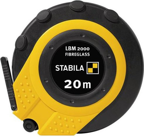 Stabila Kapselbandmaß LBM 2000 Fiberglass in Gelb mit metrischer Skala und Universalhaken, Länge: 20 m - Bild 1