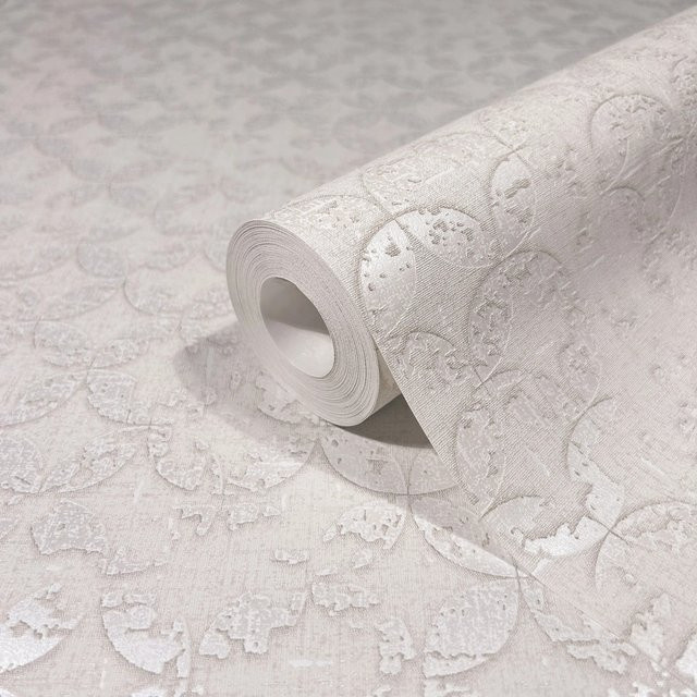 Marburg Vliestapete mit Sternenmotiv in Beige-Weiß, grafisch modern und glänzend, B: 0,53 m, L: 10,05 m - Bild 1