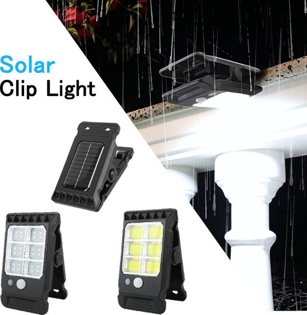 LINYILIGHT Solar-Clip-Licht in Schwarz mit IP65 Wasserdichtigkeit für Garten und Terrasse - Bild 1