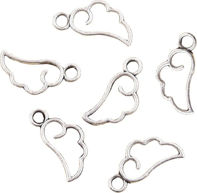 hroryn Anhänger Cloud Angel Wings, silber, 17x8mm, Unisex - Bild 1