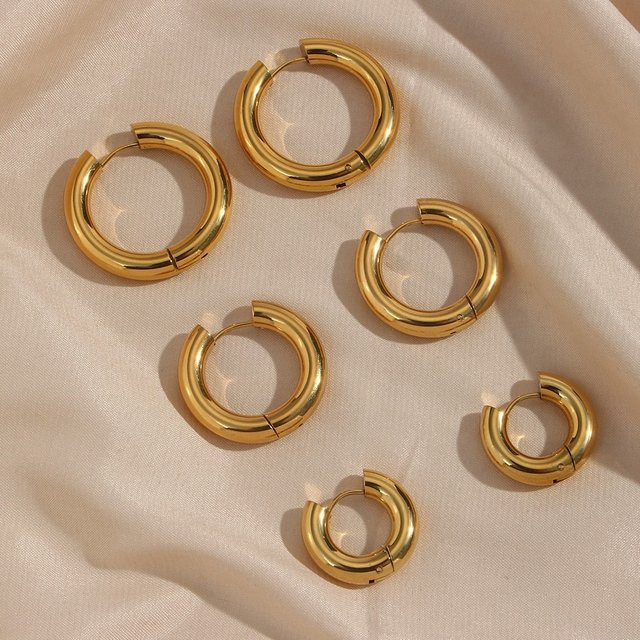 Lokaer Creolen Edelstahl, Gold, Damen - Bild 1