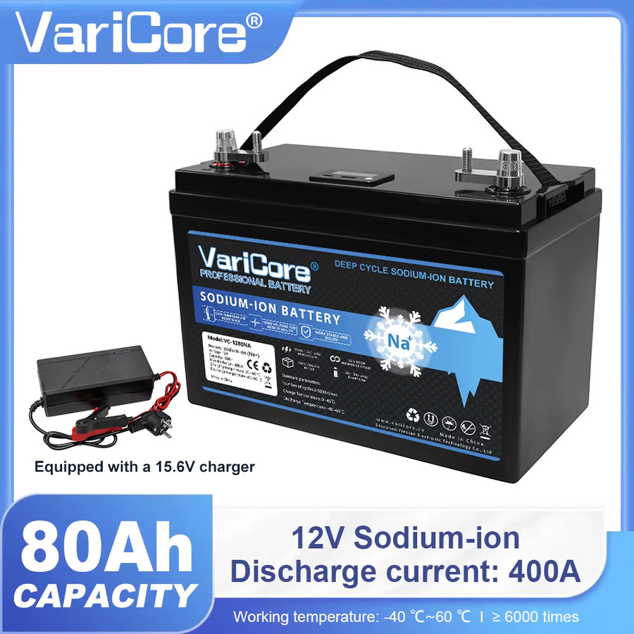 VariCore Natrium-Ionen-Batterie 12V 80Ah in Schwarz, kältebeständige Deep-Cycle-Speicherbatterie für Solaranlagen, Wohnmobile und Boote - Bild 3