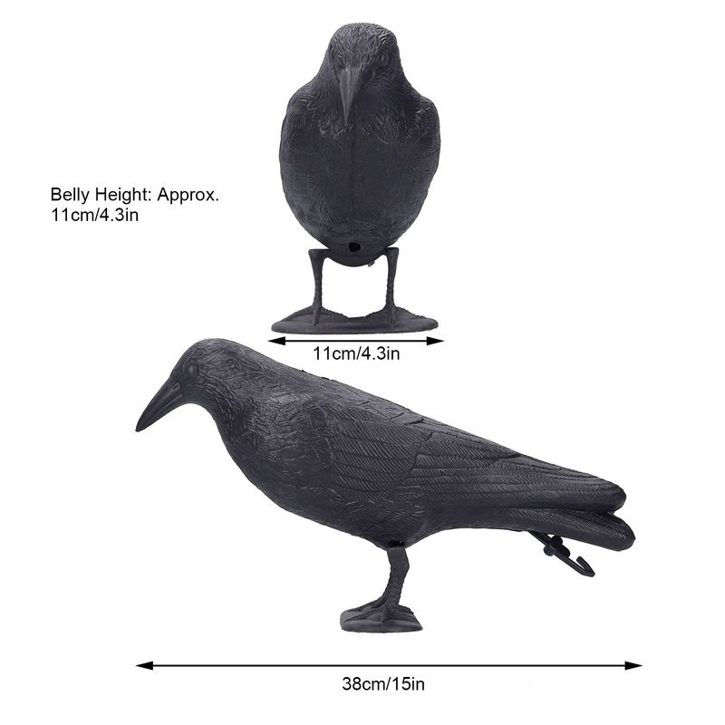 TOPINCN Krähe Decoy Simulation aus Kunststoff in Schwarz als Jagdköder und Gartendekoration - Bild 2