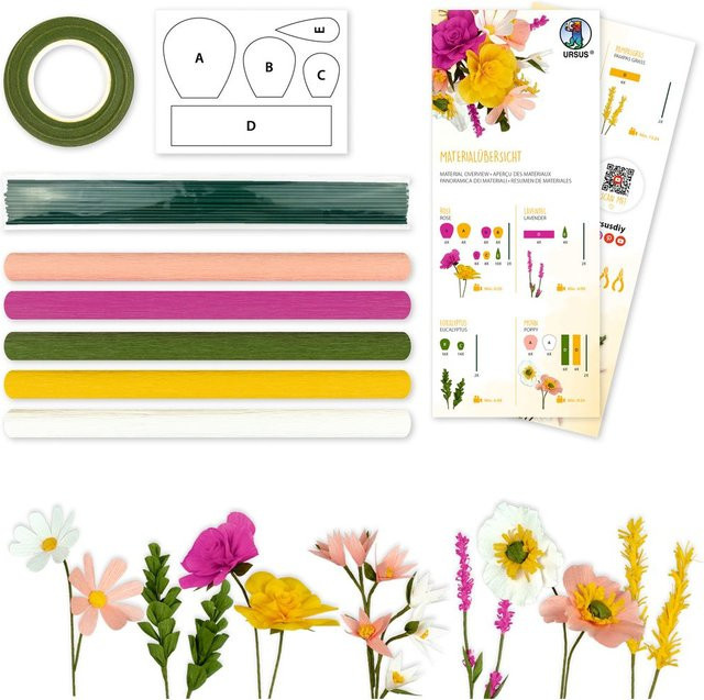 Krepppapier-Blumen-Set in Gelb - Bild 1