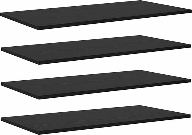 vidaXL Regalbrett Set aus Holzwerkstoff, 4 Stück, Schwarz, B: 80 cm, T: 40 cm, H: 1,5 cm - Bild 1
