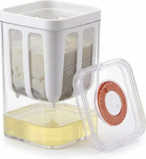 Willstar Griechischer Joghurt-Entschäumer aus Edelstahl mit transparentem Deckel, 1100 ml Joghurtfiltergefäß und Maische-Separator für Käse und Sojabohnen - Bild 1