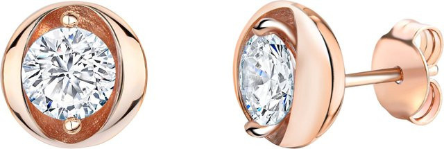 Zeeme Ohrringe 925 Silber, Roségold, Zirkonia, Damen - Bild 1