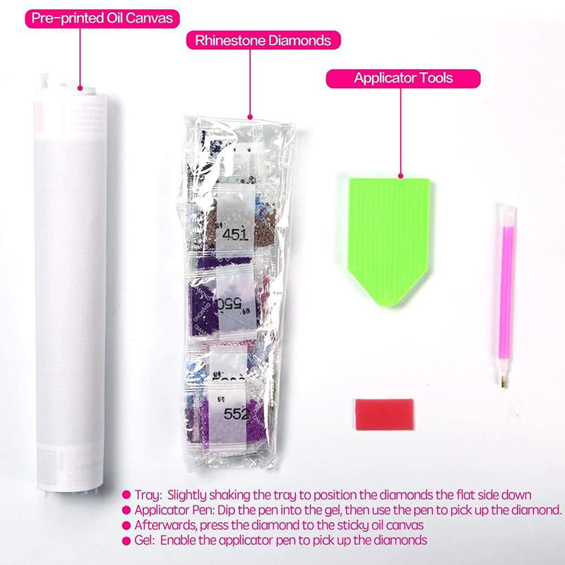 FIYO Diamond Painting Set 5D DIY Motiv Landschaft und Tiere in Rot, B/H: 30 x 20 cm - Bild 5