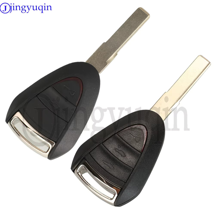 Jingyuqin Fernbedienungs-Autoschlüsselgehäuse für Porsche Cayman Boxster GT S 2S 4S Turbo 911 987 996 997 Carrera Targa 2005 - 2010, 2/3-Tasten, Schwarz - Bild 2