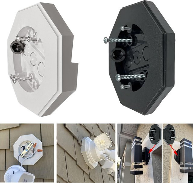 8161 Vertikale Verkleidungsleuchte für den Außenbereich in Schwarz mit Montageblockhalterung und integrierter Box - Bild 1