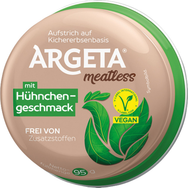Argeta meatless Hühnchengeschmack Aufstrich auf Kichererbsenbasis vegan 95 g - Bild 1