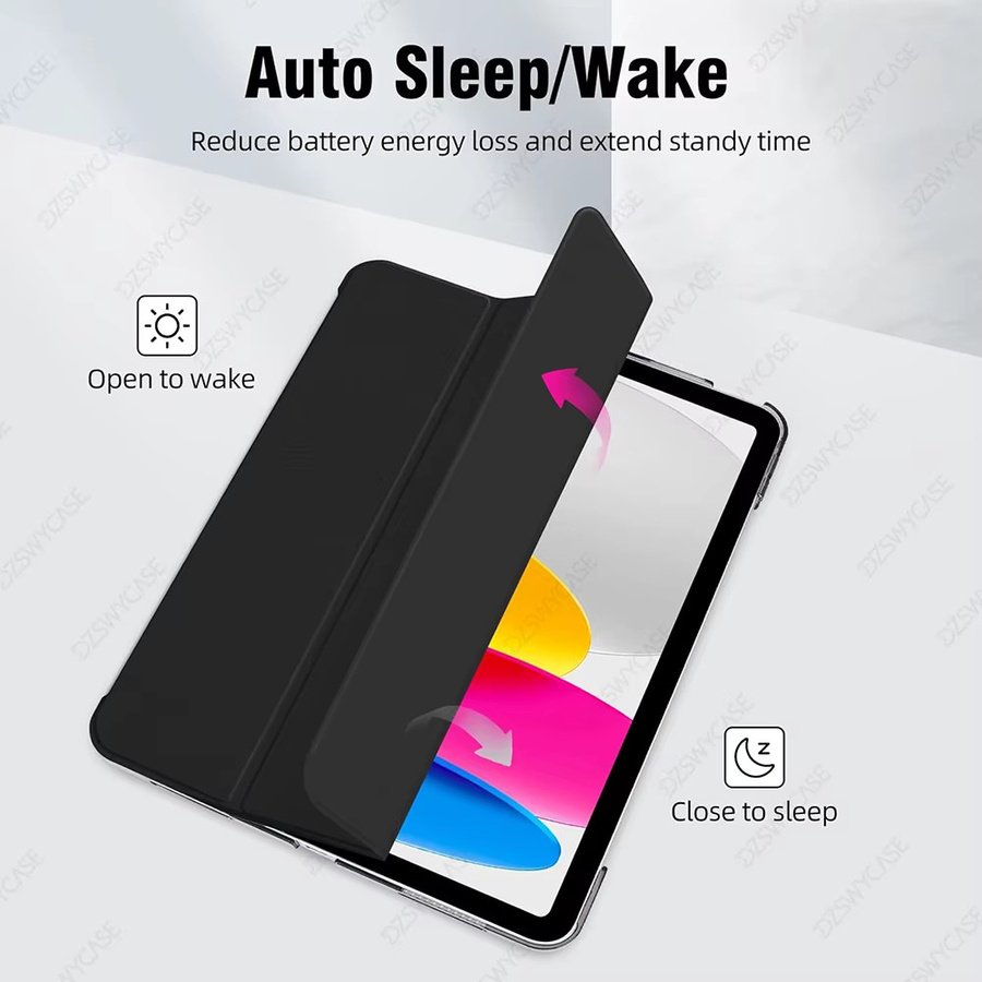 DZSWYCASE Schutzhülle mit Auto-Sleep/Wake-Funktion für iPad Modelle in Orange und Schwarz - Bild 2