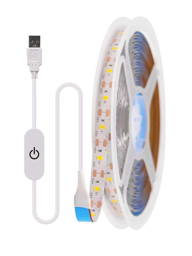 HEGEHE RGBW LED-Streifen mit Touch-Funktion und USB-Anschluss, dimmbar, Weiß/Warmweiß/Blau, zur TV-Hintergrundbeleuchtung - Bild 5