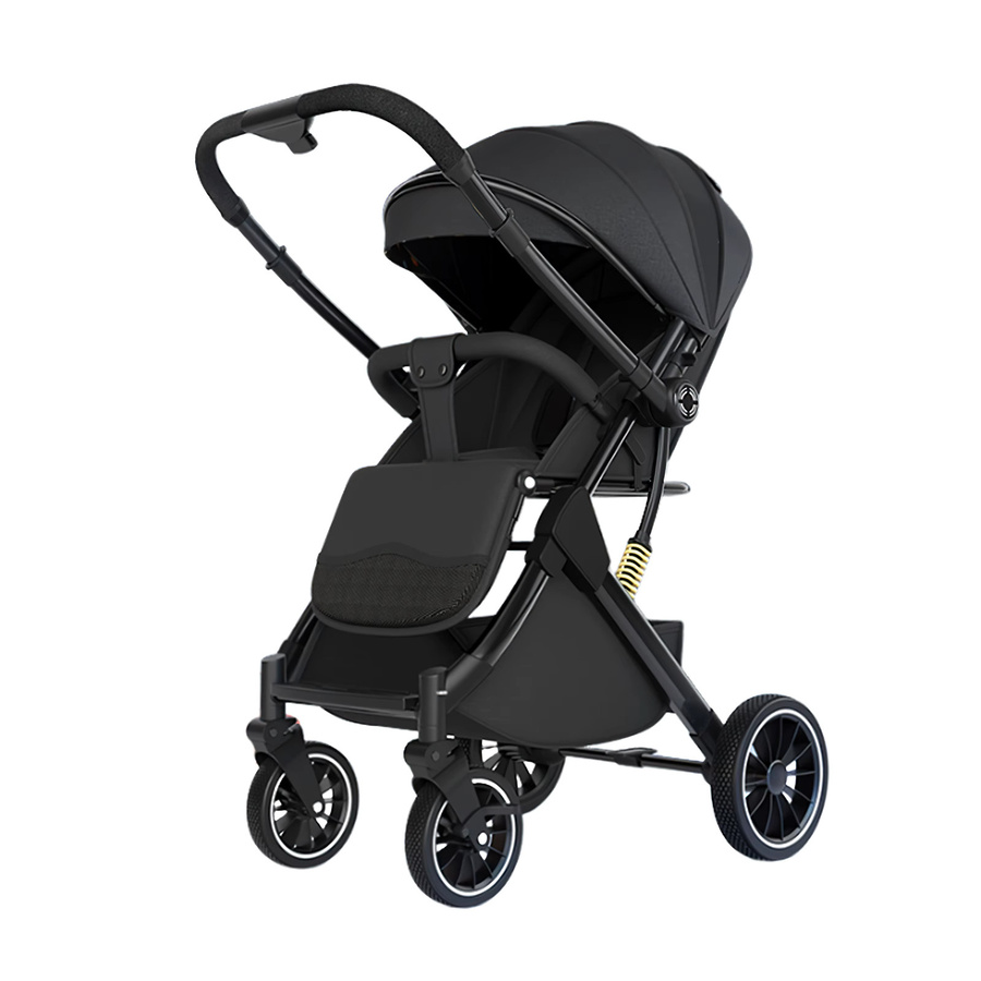 OWJHE Kompakter Kinderwagen für Neugeborene mit Einhand-Faltfunktion in Grau und Schwarz - Bild 7