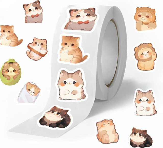 Charile Nette Katze Aufkleber, Kawaii Tier Aufkleber, 500-teiliges Set - Bild 1