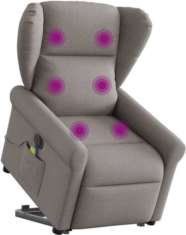 Elektrischer Massagesessel mit Aufstehhilfe von vidaxl in Taupe meliert aus Stoff - Bild 1