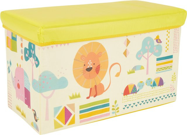 Bieco Aufbewahrungs- und Sitzbox für Kinder in Gelb und Multicolour, B/T/H: 35 x 30 x 35 cm - Bild 1