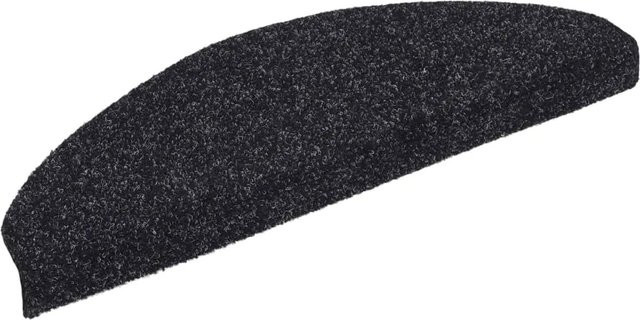 vidaXL Treppenmatten aus Nadelvlies, 5 Stück, Schwarz, selbstklebend, rutschfest und geräuschdämmend, B/T/H: 65 x 21 x 4 cm - Bild 1