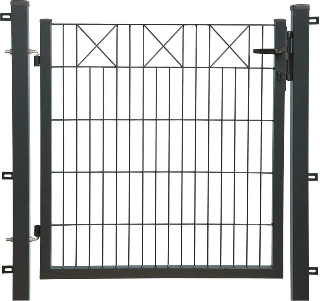FLORAWORLD Einzeltor comfort Schwingtor aus Metall in Anthrazit Grau B/H: 100 x 100 cm - Bild 1