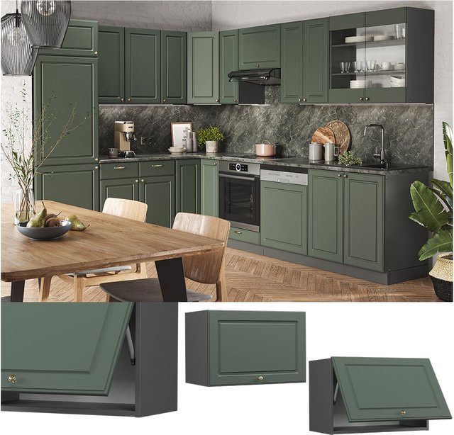 Vicco Hängeschrank Fame-Line Landhaus Anthrazit Grün-Gold Breite: 60 cm, Höhe: 40 cm, Tiefe: 34,1 cm - Bild 1