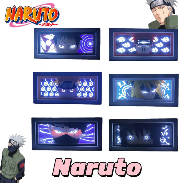 Bandai Naruto Uzumaki und Sasuke Uchiha Papierskulpturlampe als dekoratives Desktop-Ornament in Weiß und Multicolour - Bild 1