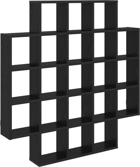 vidaXL Wandregal Schwarze Eiche, B/H/T: 100 x 100 x 13 cm - Bild 1
