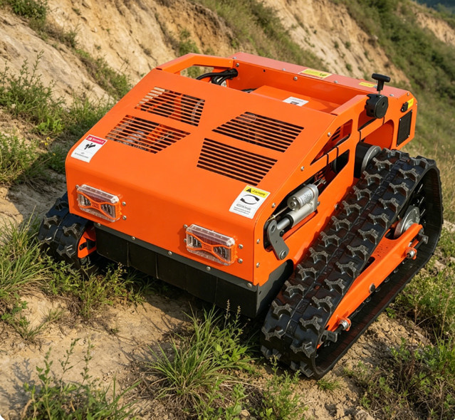 Ferngesteuerter Rasenmäher mit 1200W Reisemotor und Schneefräse in Orange - Bild 1