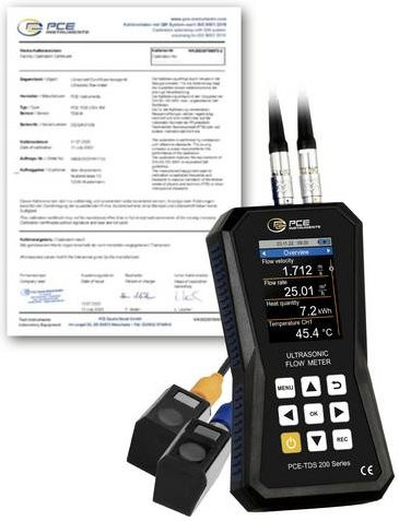 PCE Instruments Ultraschall-Durchflussmessgerät PCE-TDS 200 S-ICA in Schwarz mit ISO-Zertifikat und einer Auflösung von 0,001 m/s - Bild 1