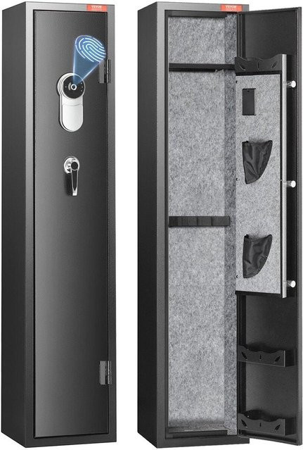 Buying Solutions MB Waffenschrank Gewehrschrank mit Fingerabdruckschloss für 5 Gewehre und 4 Pistolen aus Stahl in Schwarz - Bild 1