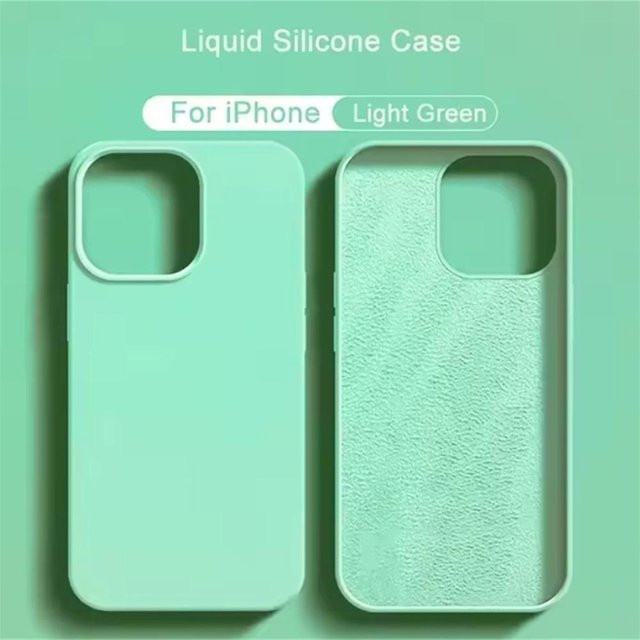 Stoßfeste Flüssigsilikon-Schutzhülle für Apple iPhone in Grün - Bild 1