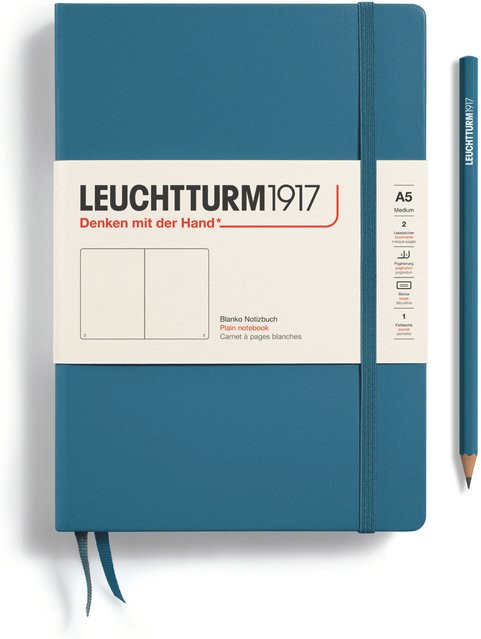 LEUCHTTURM1917 Notizbuch Medium A5 Hardcover blanko Blue Stone - Bild 1